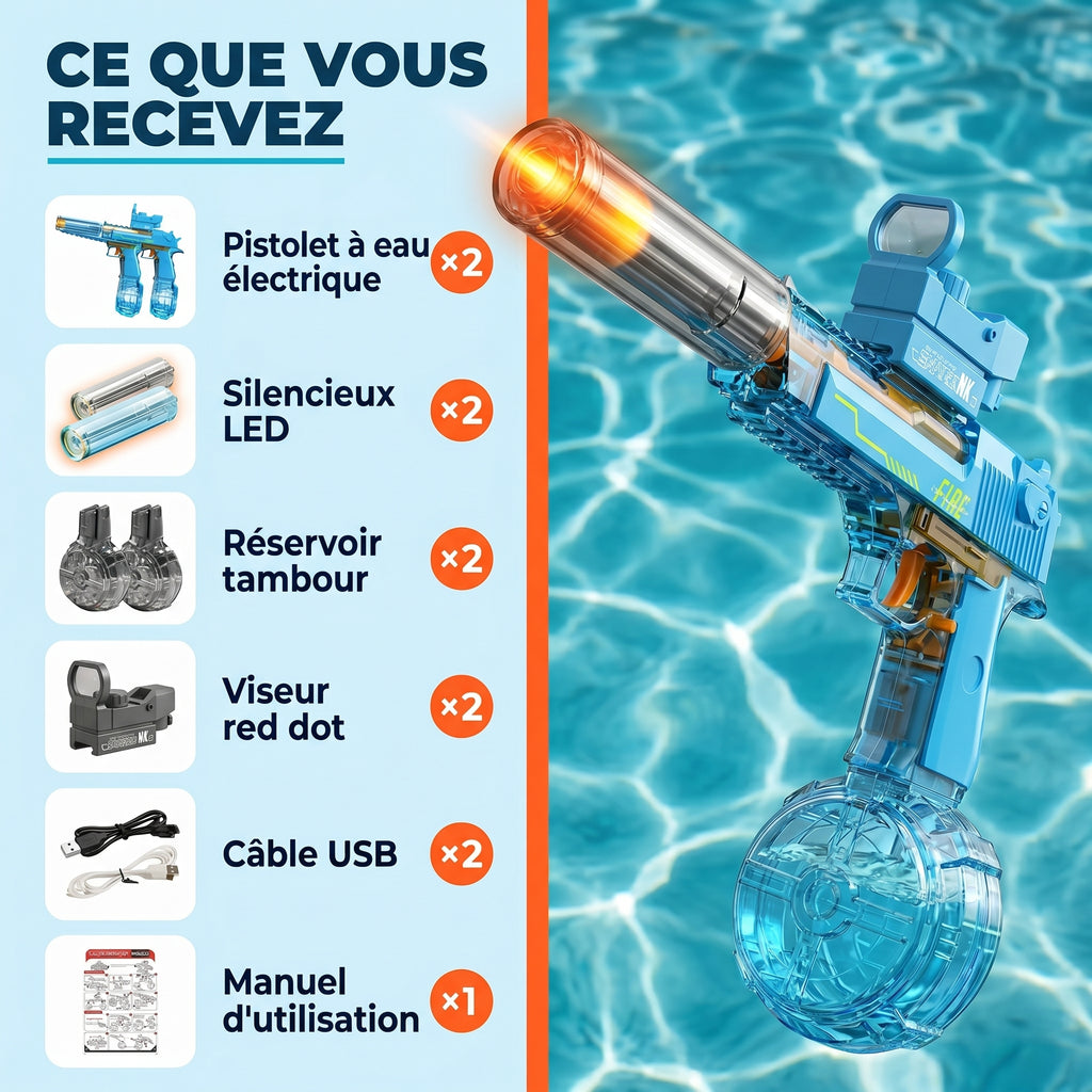 Pistolets à eau électrique LED — Flash à chaque tir