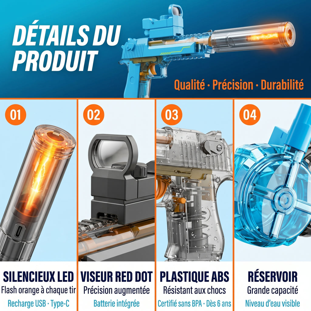 Pistolets à eau électrique LED — Flash à chaque tir