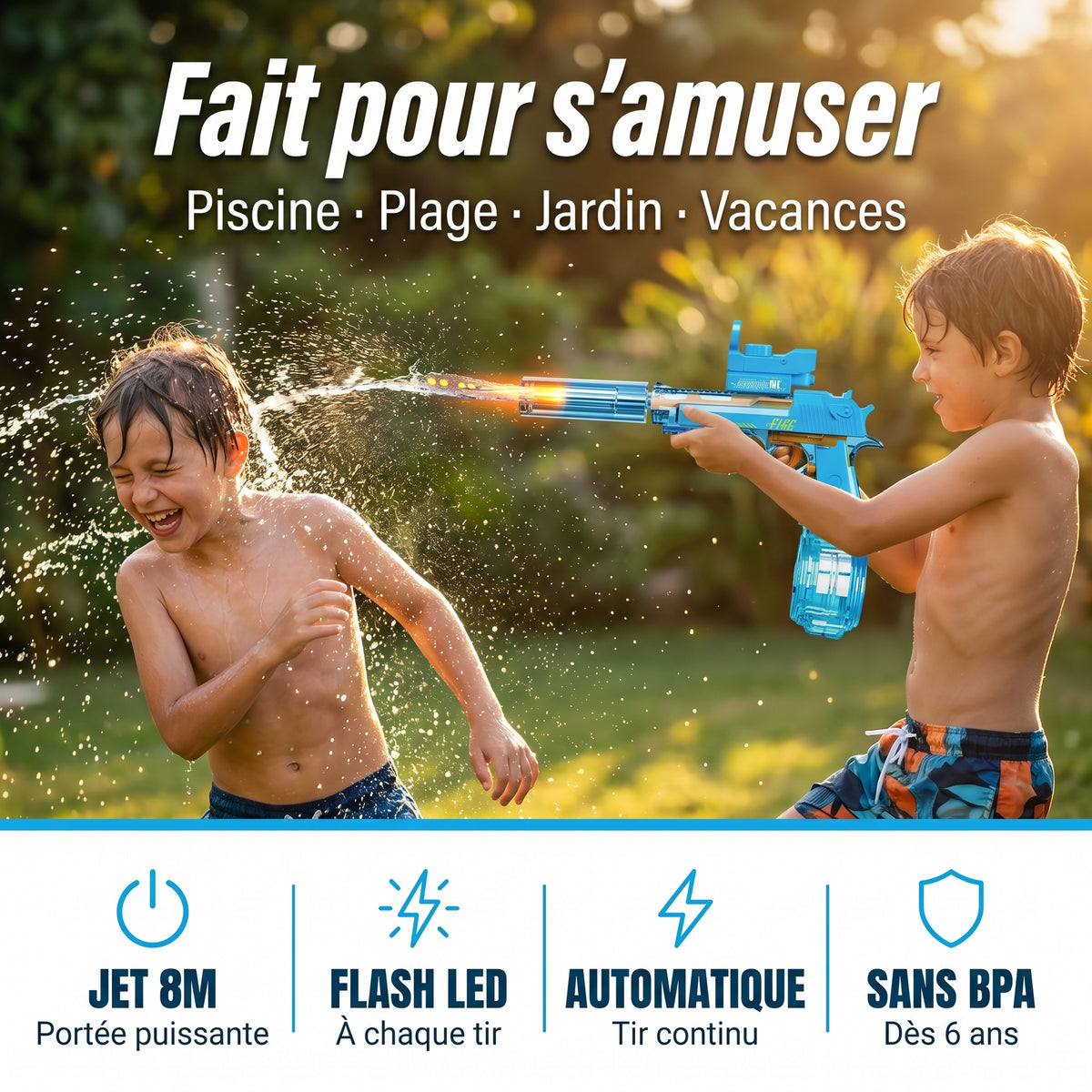 Pistolets à eau électrique LED — Flash à chaque tir